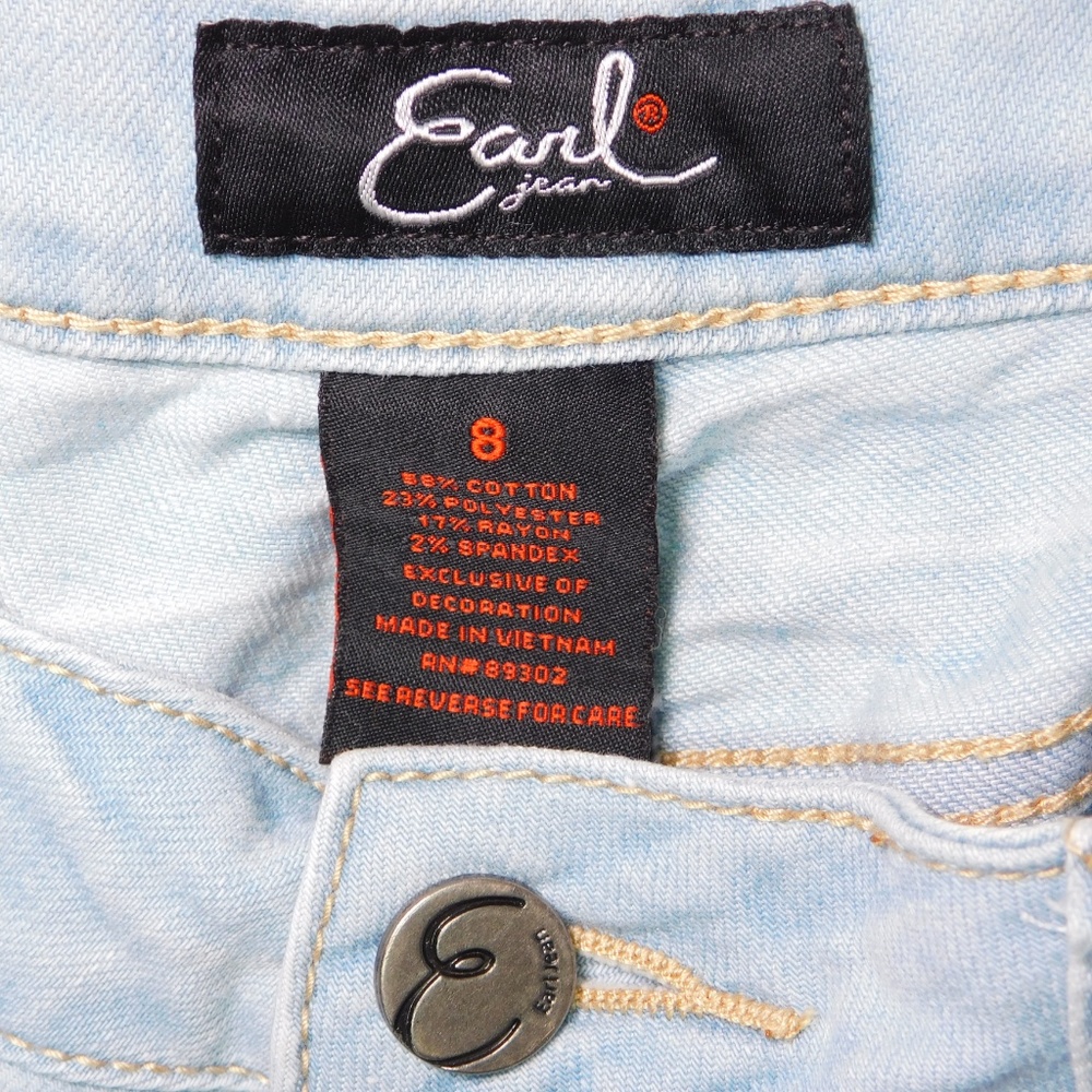 EARL JEANS Capri Crop 8 / 29x23 Light Blue Wash - Picture 7 of 7